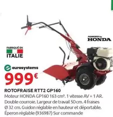 Eurosystem - Rotofraise Rtt2 Gp160 offre à 999€ sur Rural Master