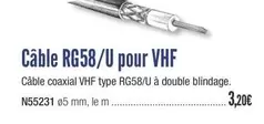 Câble Rg58/u Pour Vhf offre à 3,2€ sur Accastillage Diffusion