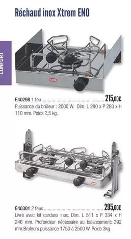 Eno - Réchaud Inox Xtrem  offre à 215€ sur Accastillage Diffusion