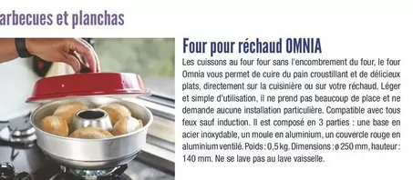  Four Pour Réchaud Omnia offre sur Accastillage Diffusion