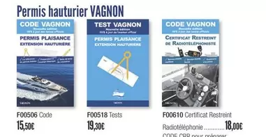 Permis Hauturier Vagnon offre à 15,5€ sur Accastillage Diffusion