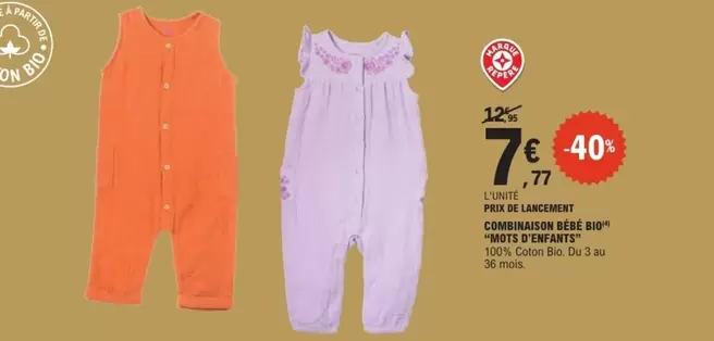 Mots D'Enfants - Coupe Laurencini Consommation Bebe Bio offre à 7,77€ sur E.Leclerc