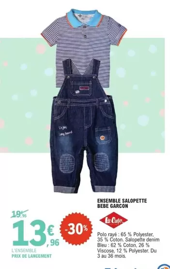 Cooper - Ensemble Salopette Bebe Garçon offre à 13,96€ sur E.Leclerc