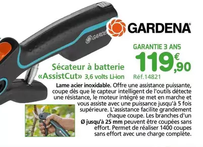 Gardena - Sécateur À Batterie  offre à 119,9€ sur Provence Outillage