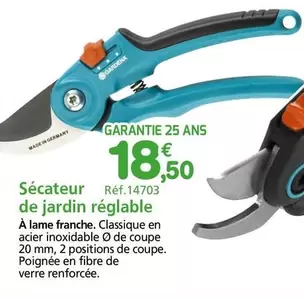 Gardena - Sécateur De Jardin Réglable offre à 18,5€ sur Provence Outillage