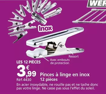 Pinces À Linge En Inox offre à 3,99€ sur Provence Outillage