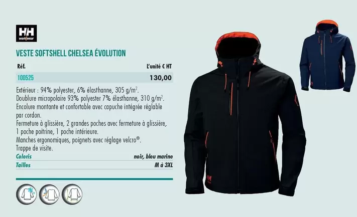 Veste Softshell Chelsea Evolution offre à 130€ sur Master Pro