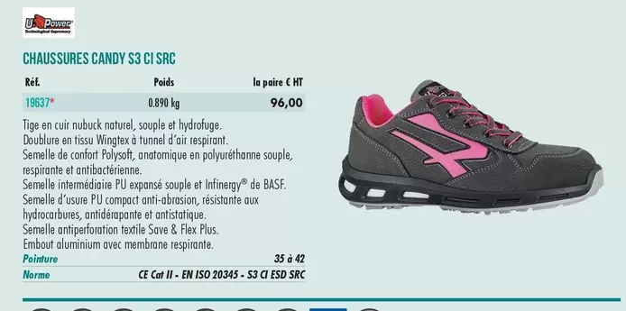 Candy - Chaussures  S3 Cl Src offre à 96€ sur Master Pro