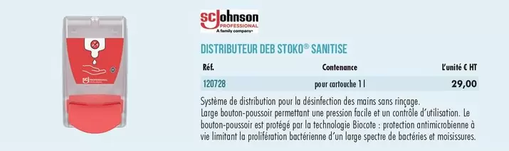 Facile - Distributeur Deb Stooke "sanitise" offre à 29€ sur Master Pro