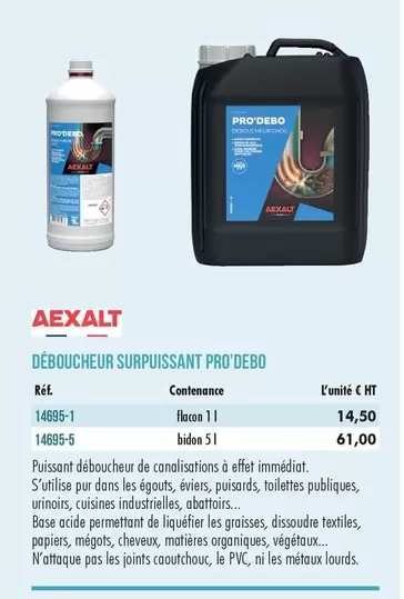 Aexalt - Déboucheur Surpuissant Pro'Debo offre à 14,5€ sur Master Pro
