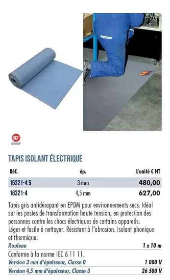 Tapis Isolant Électrique offre à 480€ sur Master Pro