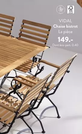 Chaise Bistrot La Piece offre à 149€ sur Casa