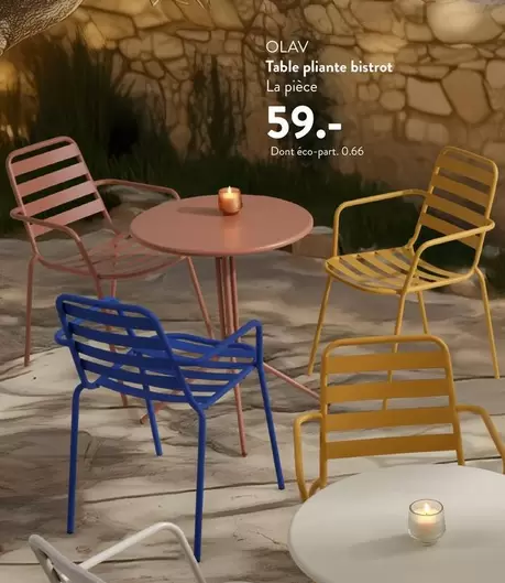 Table Pliante Bistrot offre à 59€ sur Casa