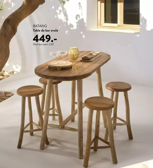 Batang Table De Bar Ovale offre à 449€ sur Casa