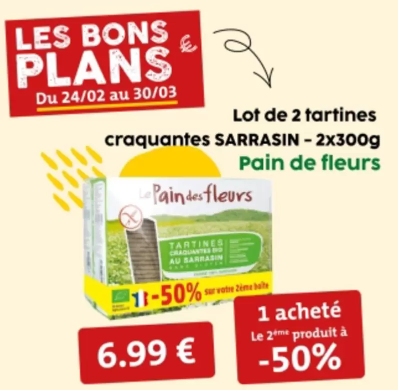 Lot De 2 Tartines Craquantes Sarrasin offre à 6,99€ sur So.bio