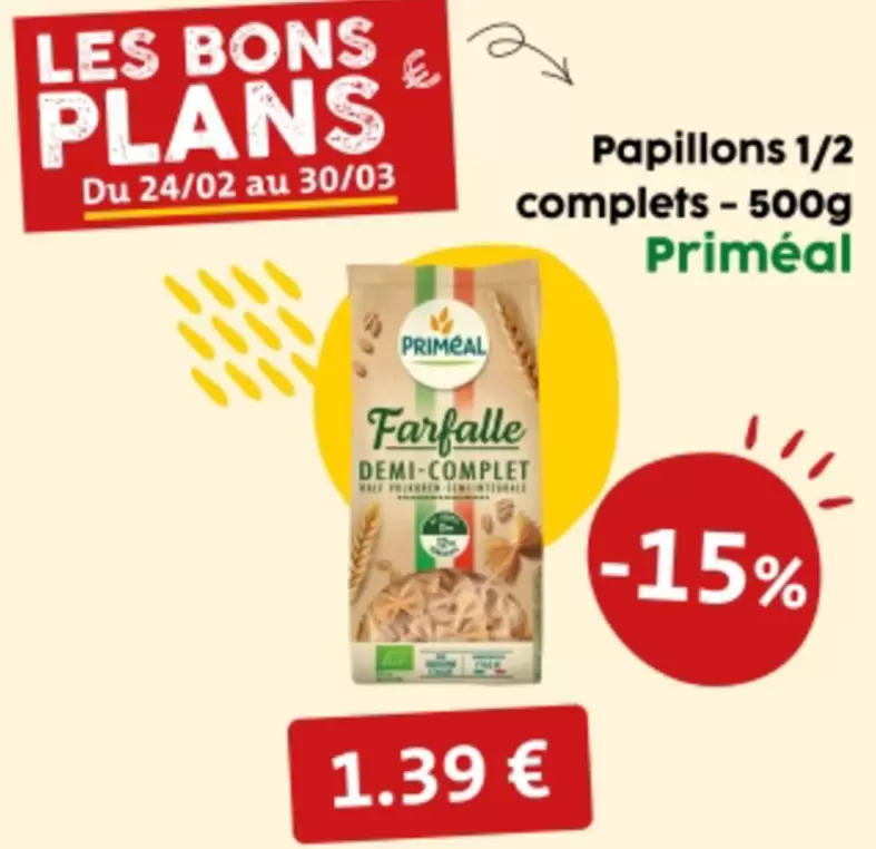 Primeal - Papillons 1/2 Complets offre à 1,39€ sur So.bio