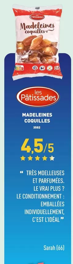 Les Pâtissades - Madeleines Coquillas offre sur Aldi