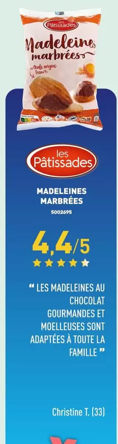 Les Pâtissades - Madelines Marbrées offre sur Aldi