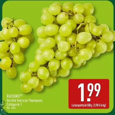 Raisins offre à 1,99€ sur Aldi