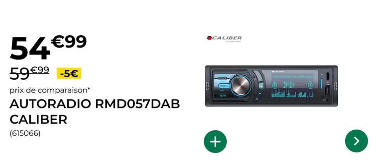 Caliber - Autoradio RMD057DAB  offre à 54,99€ sur Feu Vert