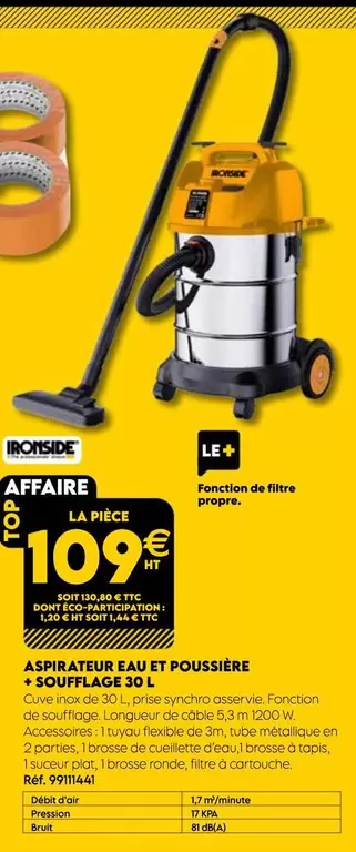 Aspirateur Aux Et Poussière +souflage Q.O. offre à 109€ sur Tout faire matériaux