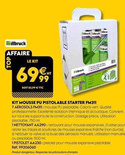 Kit Mousse Pu Pistolable Starter Fm311  offre à 69,99€ sur Tout faire matériaux