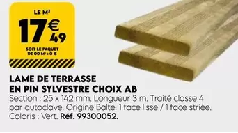 Lame De Terrasse En Pin Sylvestre Choix Ab offre à 17,49€ sur Tout faire matériaux