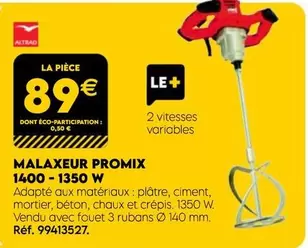 Altrad - Malaxeur Promix 1400-1350 W offre à 89€ sur Tout faire matériaux