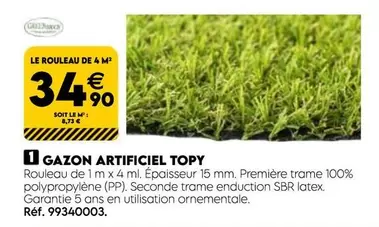 Gazon Artificiel Topy offre à 34,9€ sur Tout faire matériaux