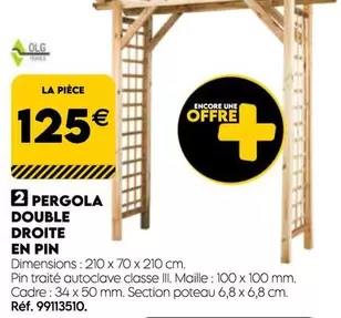 Pergola Double Droite En Pin offre à 125€ sur Tout faire matériaux