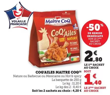 Maître Coq - Coq'ailes offre à 2,8€ sur Bi1