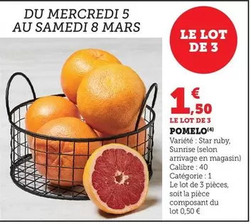 Mars - Pomelo offre à 1,5€ sur Bi1