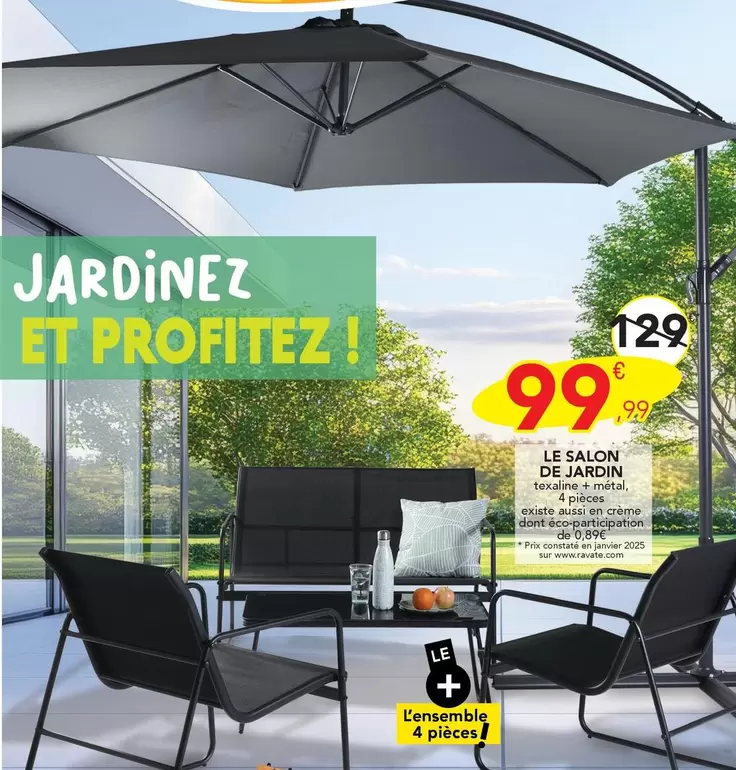 Le Salon De Jardin offre à 99,99€ sur Stokomani