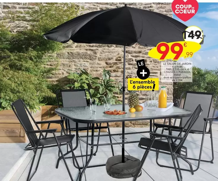 Le Salon De Jardin offre à 99,99€ sur Stokomani