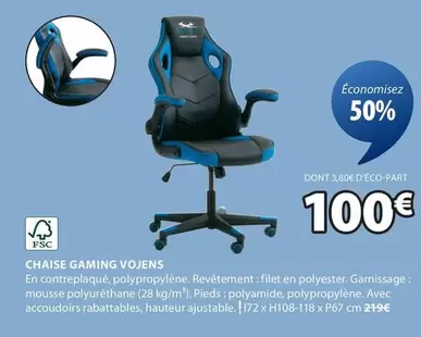 Chaise Gaming Vojens offre à 100€ sur JYSK