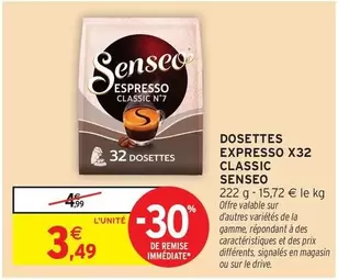 Senseo - Dosettes Expresso X32 Classic offre à 3,49€ sur Intermarché