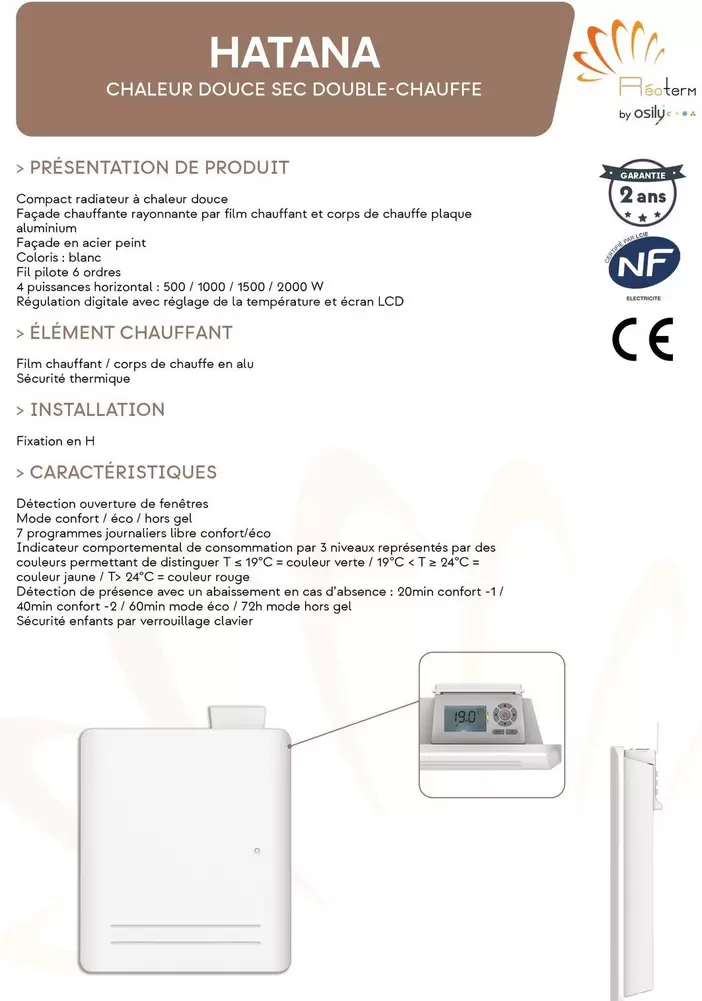 Hatana Chaleur Douce Sec Double-Chauffe offre sur Yesss Electrique