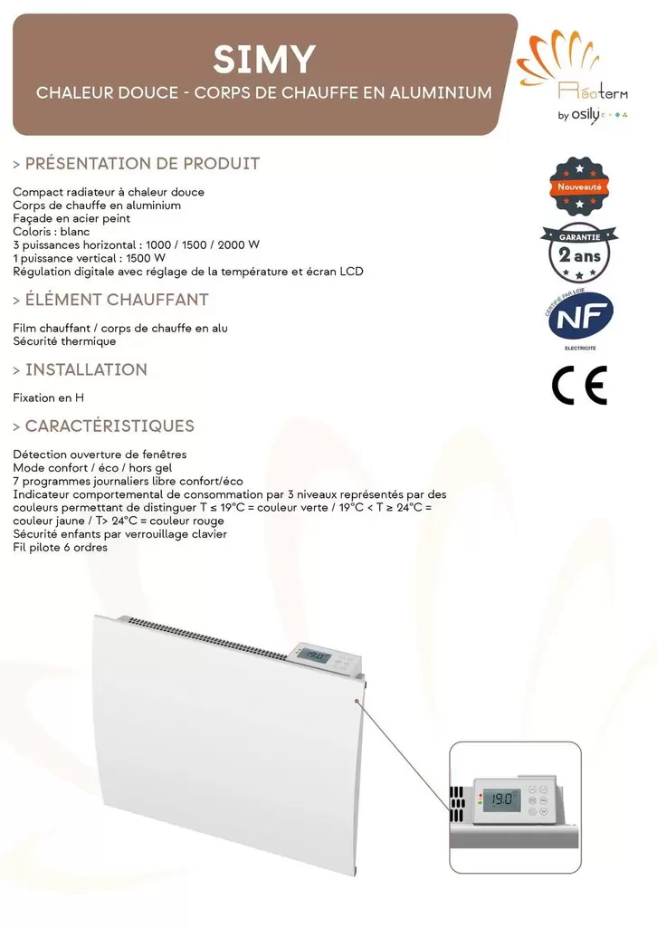 Simy Chaleur Douce-Corps De Chauffe En Aluminium offre sur Yesss Electrique