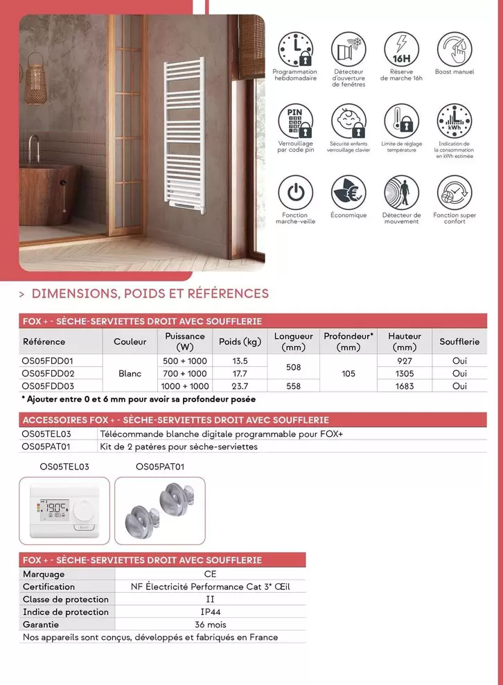 Sèche-Serviettes Droit Avec Soufflerie offre sur Yesss Electrique