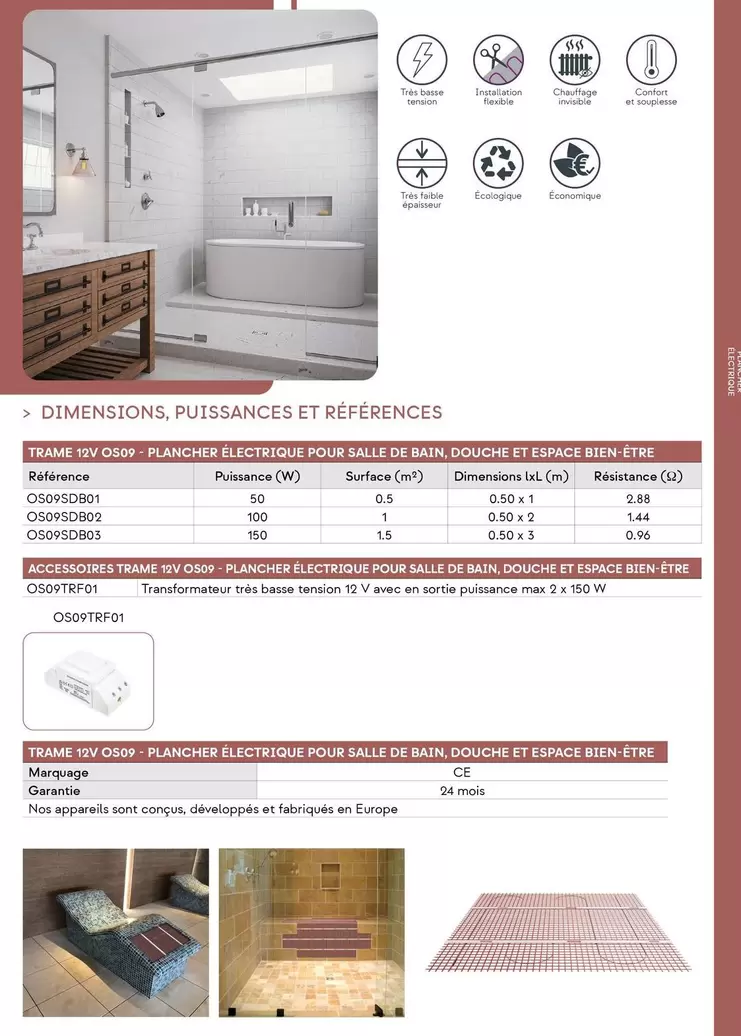 Dimensions, Puissances Et Reférences offre sur Yesss Electrique