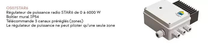 Reglayeur De Puissere Radio Stare offre sur Yesss Electrique