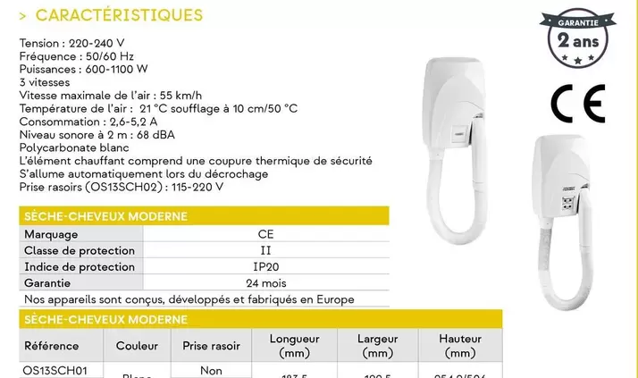 Sèche-cheveux  Moderne offre sur Yesss Electrique