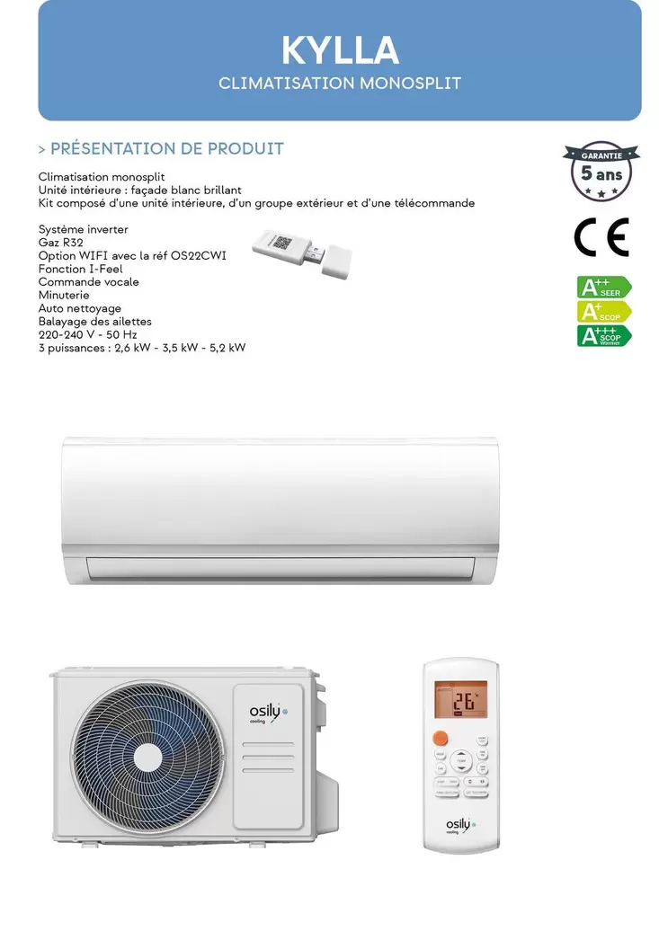 Climatisation Monosplit offre sur Yesss Electrique