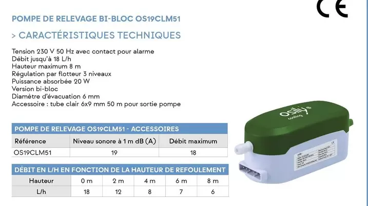 Pompe De Relevage Bi-Bloc OS19CLM51  offre sur Yesss Electrique