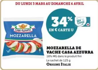 Casa Azzurra - Mozzarella De Vache offre sur U Express