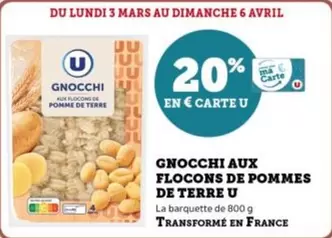 U - Gnocchi Aux Flocons De Pommes De Terre offre sur U Express