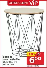 Bout De Canapé Gaëlle offre à 6,43€ sur Gifi