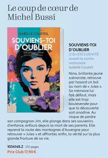 Souviens-Toi D'Oublier  offre à 17,9€ sur France Loisirs