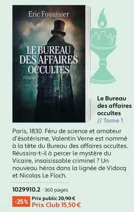 Valentin - Le Bureau Des Affaires Occultes offre à 15,5€ sur France Loisirs