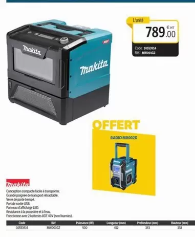 Makita - Radio offre à 789€ sur DomPro